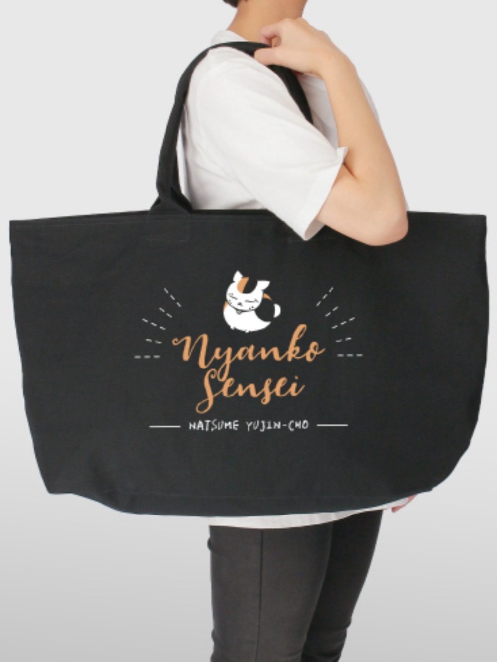 Natsume's Book of Friends Nyanko-sensei Big Zip Tote Bag